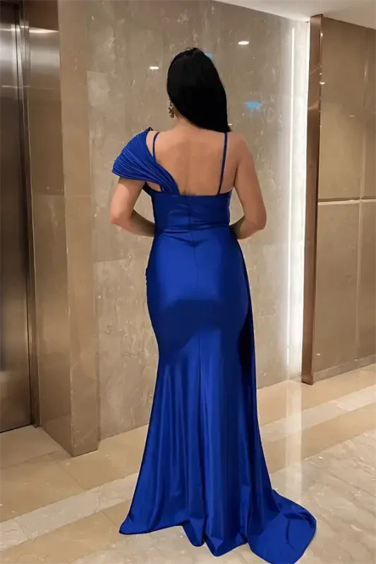 Jarse mato shol naqshli kechki libos - SAKS MAVI - 5