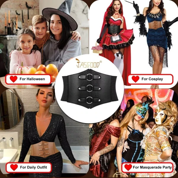 JASGOOD Ayollar Korseti Keng Elastik Belbog' Qora Belbog' Ko'ylak Uchun - 8