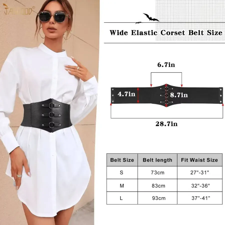 JASGOOD Ayollar Korseti Keng Elastik Belbog' Qora Belbog' Ko'ylak Uchun - 10