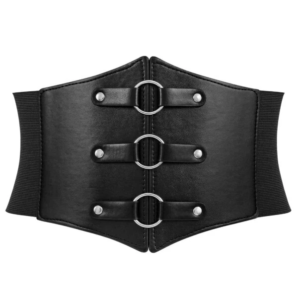 JASGOOD Women Corset Belts Wide Elastic Waspie Black Waist Belt for Dress - JASGOOD