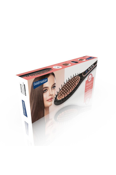 Jasmin Digital Display Tourmaline Ceramic Ionic Hair Straightening Brush Comb - 28