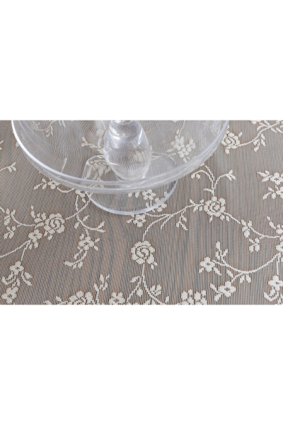 Jasmine Flower Patterned Worry-Free Dowry Knit Tablecloth 8-10 Person - 5