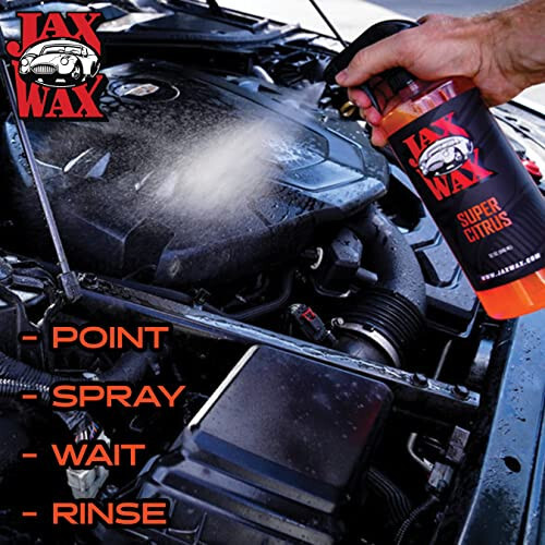 Jax Wax Super Citrus Commercial Grade Car and Boat Cleaner & Degreaser – Natural Citrus Oil Car Cleaning Spray - 32 Oz - 5