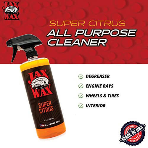 Jax Wax Super Citrus Коммерческий класс очиститель для автомобилей и лодок и обезжириватель – Натуральный спрей для очистки автомобилей с маслом цитрусовых - 32 унции - 2