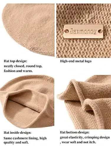 jaxmonoy Slouchy Knit Beanie Hat for Women Winter Soft Warm Ladies Laightweight Slouch Knitted Skull Beanies Cap - 3