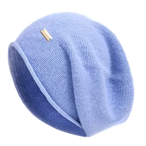 jaxmonoy Slouchy Knit Beanie Hat for Women Winter Soft Warm Ladies Laightweight Slouch Knitted Skull Beanies Cap - JAXMONOY