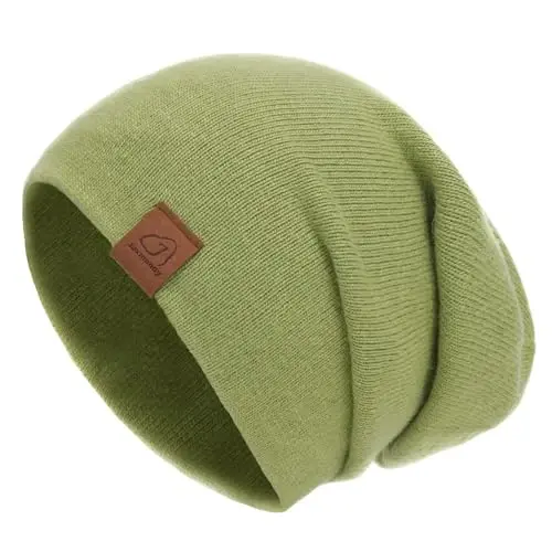 jaxmonoy Slouchy Knit Beanies Winter Hats for Women Men Soft Warm Reversible Slouch Cuffed Skull Knitted Beanie Cap 