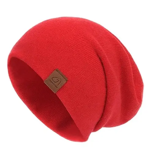 jaxmonoy Slouchy Knit Beanies Winter Hats for Women Men Soft Warm Reversible Slouch Cuffed Skull Knitted Beanie Cap 