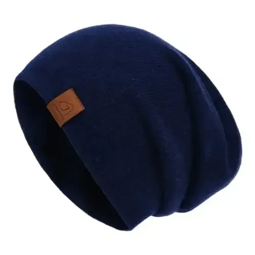 jaxmonoy Slouchy Knit Beanies Winter Hats for Women Men Soft Warm Reversible Slouch Cuffed Skull Knitted Beanie Cap - 1