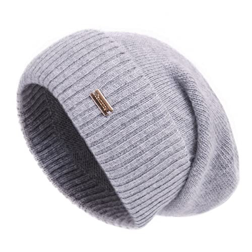 jaxmonoy CasModazoneere Slouchy Beanies для женщин зимняя легкая девичья вязаная шапка из шерсти с манжетами, мягкая теплая Slouch Beanie Cap - 1