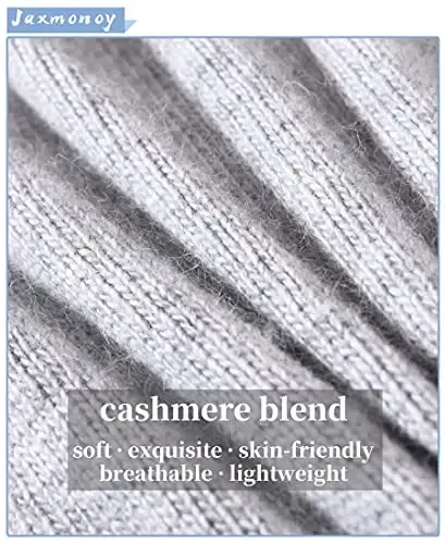 jaxmonoy CasModazoneere Slouchy Beanies for Women Winter Lightweight Girls Wool Knit Hat Cuffed Soft Warm Slouch Beanie Cap - Light Grey - 2