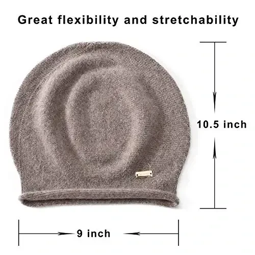 jaxmonoy CasModazoneere Slouchy Knit Beanie Hat for Women Winter Soft Warm Ladies Fleece Wool Knitted Skull Beanies Cap - Brown - 4