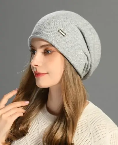jaxmonoy Slouchy Knit Beanie Hat for Women Winter Soft Warm Ladies Laightweight Slouch Knitted Skull Beanies Cap - 3