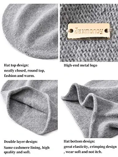 jaxmonoy Slouchy Knit Beanie Hat for Women Winter Soft Warm Ladies Laightweight Slouch Knitted Skull Beanies Cap - 5