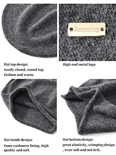 jaxmonoy Slouchy Knit Beanie Hat for Women Winter Soft Warm Ladies Laightweight Slouch Knitted Skull Beanies Cap - 4