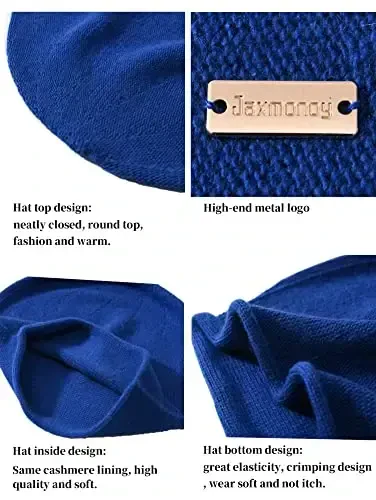 jaxmonoy Slouchy Knit Beanie Hat for Women Winter Soft Warm Ladies Laightweight Slouch Knitted Skull Beanies Cap - 3