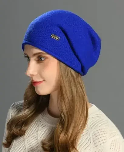 jaxmonoy Slouchy Knit Beanie Hat for Women Winter Soft Warm Ladies Laightweight Slouch Knitted Skull Beanies Cap - 5