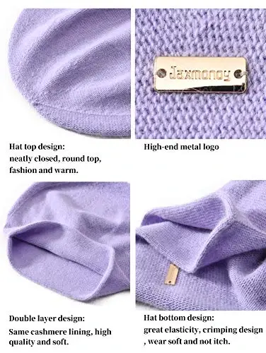 jaxmonoy Slouchy Knit Beanie Hat for Women Winter Soft Warm Ladies Laightweight Slouch Knitted Skull Beanies Cap - 5