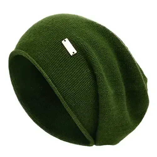 jaxmonoy Slouchy Knit Beanie Hat for Women Winter Soft Warm Ladies Laightweight Slouch Knitted Skull Beanies Cap 