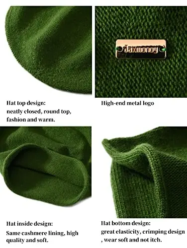 jaxmonoy Slouchy Knit Beanie Hat for Women Winter Soft Warm Ladies Laightweight Slouch Knitted Skull Beanies Cap - 3