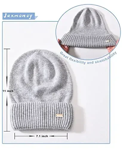 jaxmonoy Slouchy Beanies for Women Winter Lightweight Ladies Knit Hat Cuffed Soft Warm Slouch Beanie Cap - Brown - 5