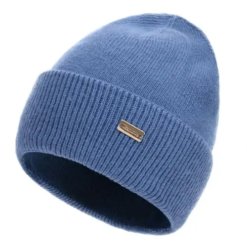 jaxmonoy Knit Beanies Ayollar va erkaklar uchun qishki shapkalar Yumshoq issiq ikki qavatli ayollar череп Beanie qopqoqlari - 1