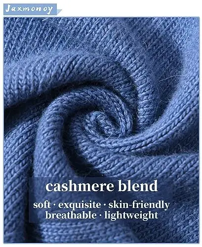 jaxmonoy Knit Beanies Ayollar va erkaklar uchun qishki shapkalar Yumshoq issiq ikki qavatli ayollar череп Beanie qopqoqlari - JAXMONOY (1)