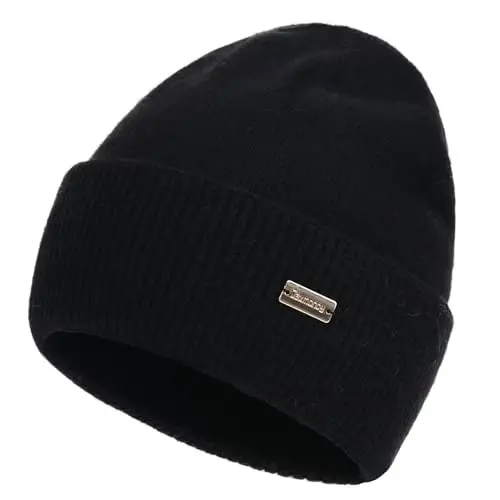 jaxmonoy Knit Beanies Ayollar va erkaklar uchun qishki shlyapalar Yumshoq issiq ikki qavatli ayollar череп Beanie qopqoqlari - 1