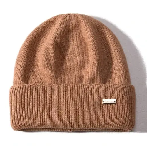 jaxmonoy Knit Beanies Winter Hats for Women and Men Soft Warm Double Layer Ladies Skull Beanie caps 