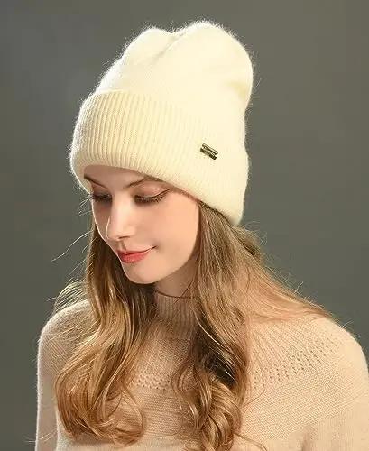 jaxmonoy Knit Beanies Winter Hats for Women and Men Soft Warm Double Layer Ladies Skull Beanie caps - 5