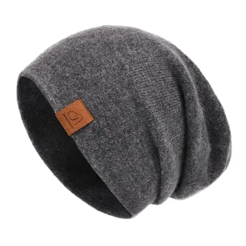 jaxmonoy Slouchy Knit Beanies Winter Hats for Women Men Soft Warm Reversible Slouch Cuffed Skull Knitted Beanie Cap 