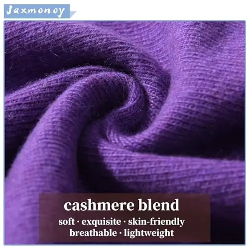 jaxmonoy Slouchy Knit Beanies Winter Hats for Women Men Soft Warm Reversible Slouch Cuffed Skull Knitted Beanie Cap - 2