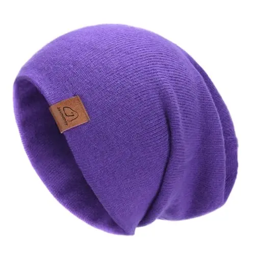 jaxmonoy Slouchy Knit Beanies Winter Hats for Women Men Soft Warm Reversible Slouch Cuffed Skull Knitted Beanie Cap - JAXMONOY