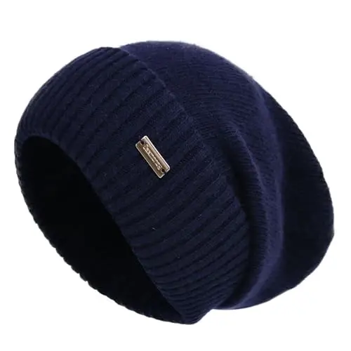 jaxmonoy Slouchy Beanies for Women Winter Lightweight Ladies Knit Hat Cuffed Soft Warm Slouch Beanie Cap - Brown - JAXMONOY