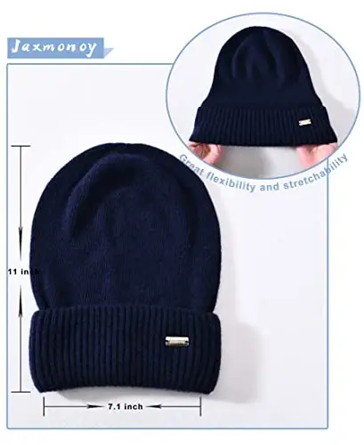 jaxmonoy Slouchy Beanies for Women Winter Lightweight Ladies Knit Hat Cuffed Soft Warm Slouch Beanie Cap - Brown - 4