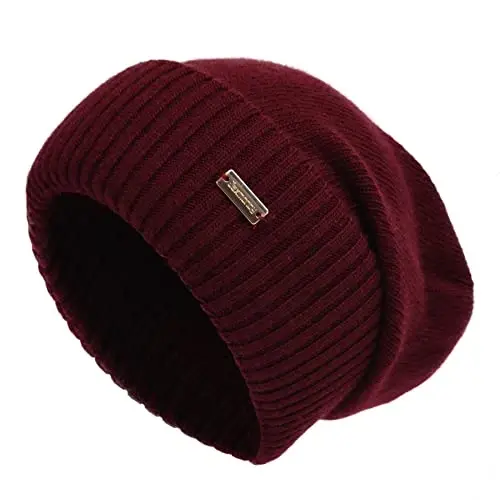 jaxmonoy Slouchy Beanies for Women Winter Lightweight Ladies Knit Hat Cuffed Soft Warm Slouch Beanie Cap - Brown - 1