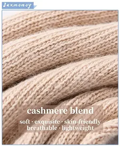 jaxmonoy Slouchy Beanies for Women Winter Lightweight Ladies Knit Hat Cuffed Soft Warm Slouch Beanie Cap - Brown - 2