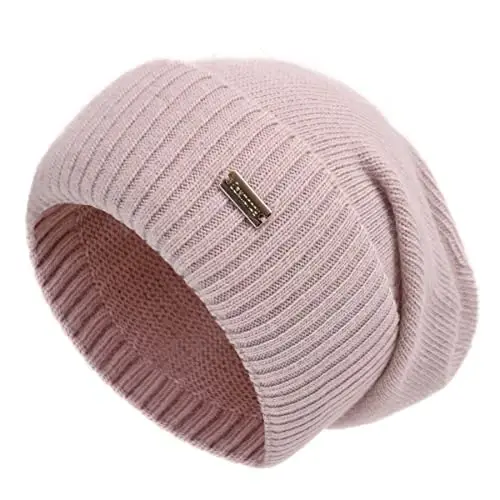 jaxmonoy Slouchy Beanies for Women Winter Lightweight Ladies Knit Hat Cuffed Soft Warm Slouch Beanie Cap - Brown 