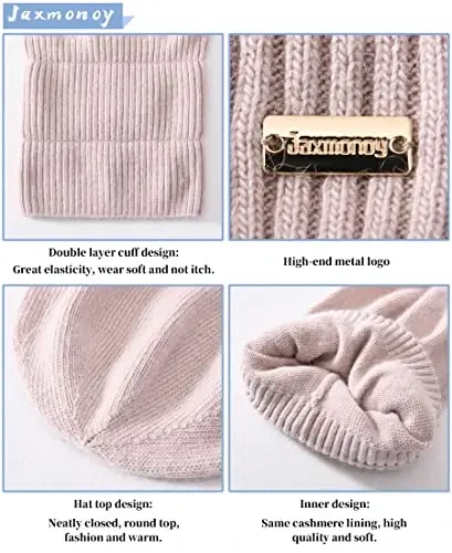 jaxmonoy Slouchy Beanies for Women Winter Lightweight Ladies Knit Hat Cuffed Soft Warm Slouch Beanie Cap - Brown - 6