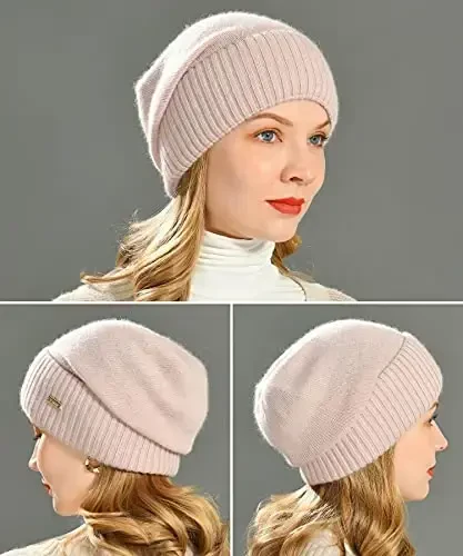 jaxmonoy Slouchy Beanies for Women Winter Lightweight Ladies Knit Hat Cuffed Soft Warm Slouch Beanie Cap - Brown - 4