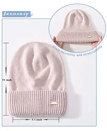 jaxmonoy Slouchy Beanies for Women Winter Lightweight Ladies Knit Hat Cuffed Soft Warm Slouch Beanie Cap - Brown - 5