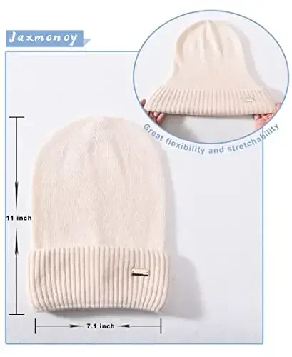 jaxmonoy Slouchy Beanies for Women Winter Lightweight Ladies Knit Hat Cuffed Soft Warm Slouch Beanie Cap - Brown - 4