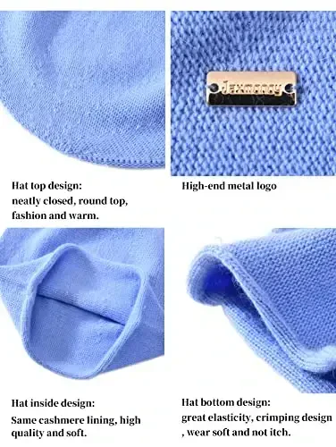 jaxmonoy Slouchy Knit Beanie Hat for Women Winter Soft Warm Ladies Laightweight Slouch Knitted Skull Beanies Cap - 4