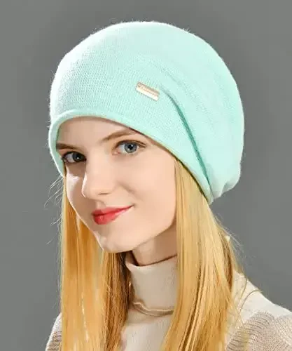 jaxmonoy Slouchy Knit Beanie Hat for Women Winter Soft Warm Ladies Laightweight Slouch Knitted Skull Beanies Cap - 5