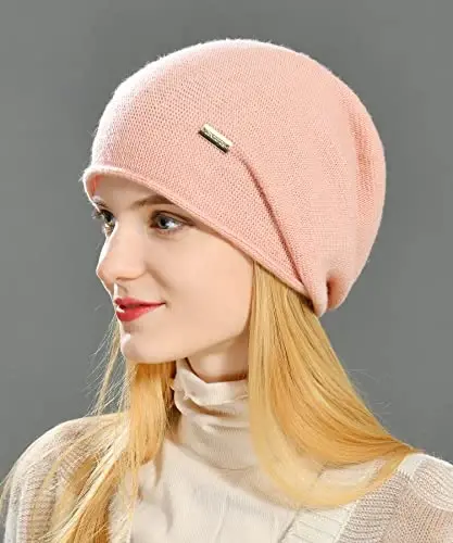 jaxmonoy Slouchy Knit Beanie Hat for Women Winter Soft Warm Ladies Laightweight Slouch Knitted Skull Beanies Cap - 5