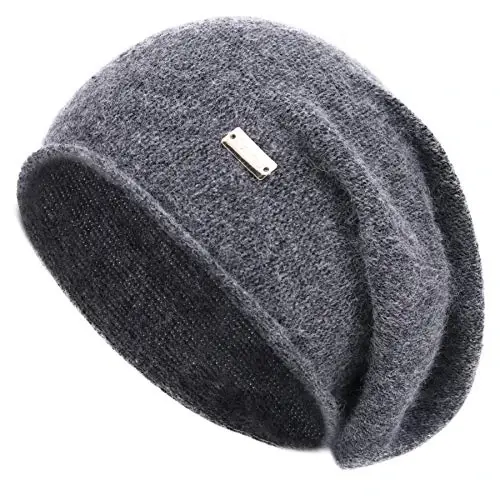 jaxmonoy Slouchy Knit Beanie Hat for Women Winter Soft Warm Ladies Laightweight Slouch Knitted Skull Beanies Cap - JAXMONOY