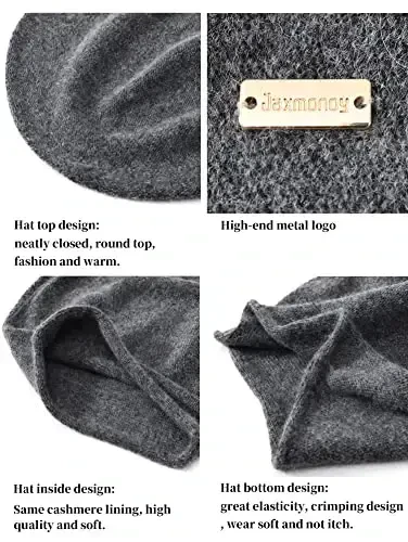 jaxmonoy Slouchy Knit Beanie Hat for Women Winter Soft Warm Ladies Laightweight Slouch Knitted Skull Beanies Cap - 4