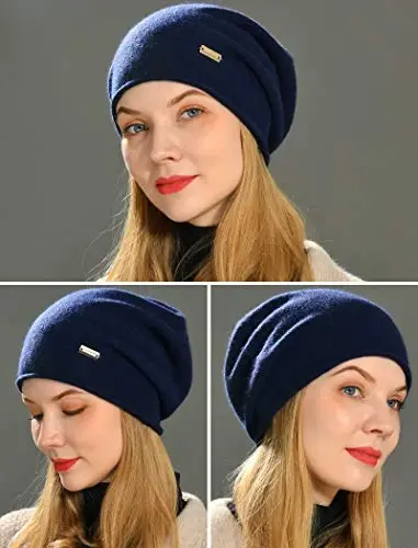 jaxmonoy Slouchy Knit Beanie Hat for Women Winter Soft Warm Ladies Laightweight Slouch Knitted Skull Beanies Cap - 6