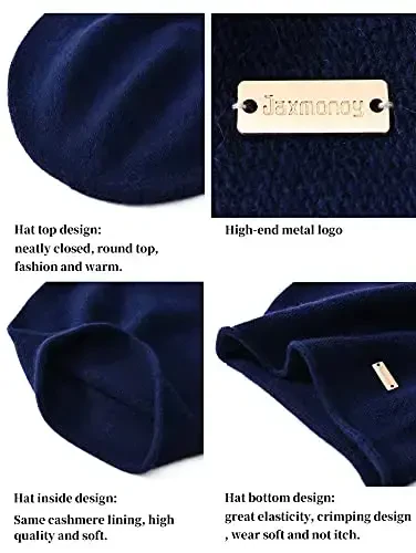 jaxmonoy Slouchy Knit Beanie Hat for Women Winter Soft Warm Ladies Laightweight Slouch Knitted Skull Beanies Cap - 3