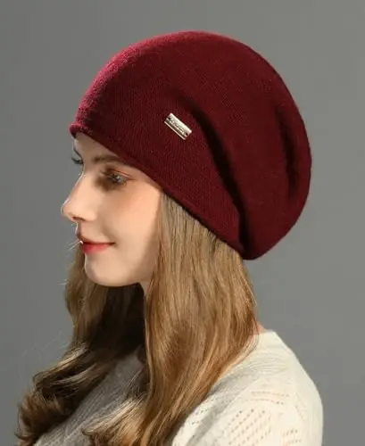 jaxmonoy Slouchy Knit Beanie Hat for Women Winter Soft Warm Ladies Laightweight Slouch Knitted Skull Beanies Cap - 5